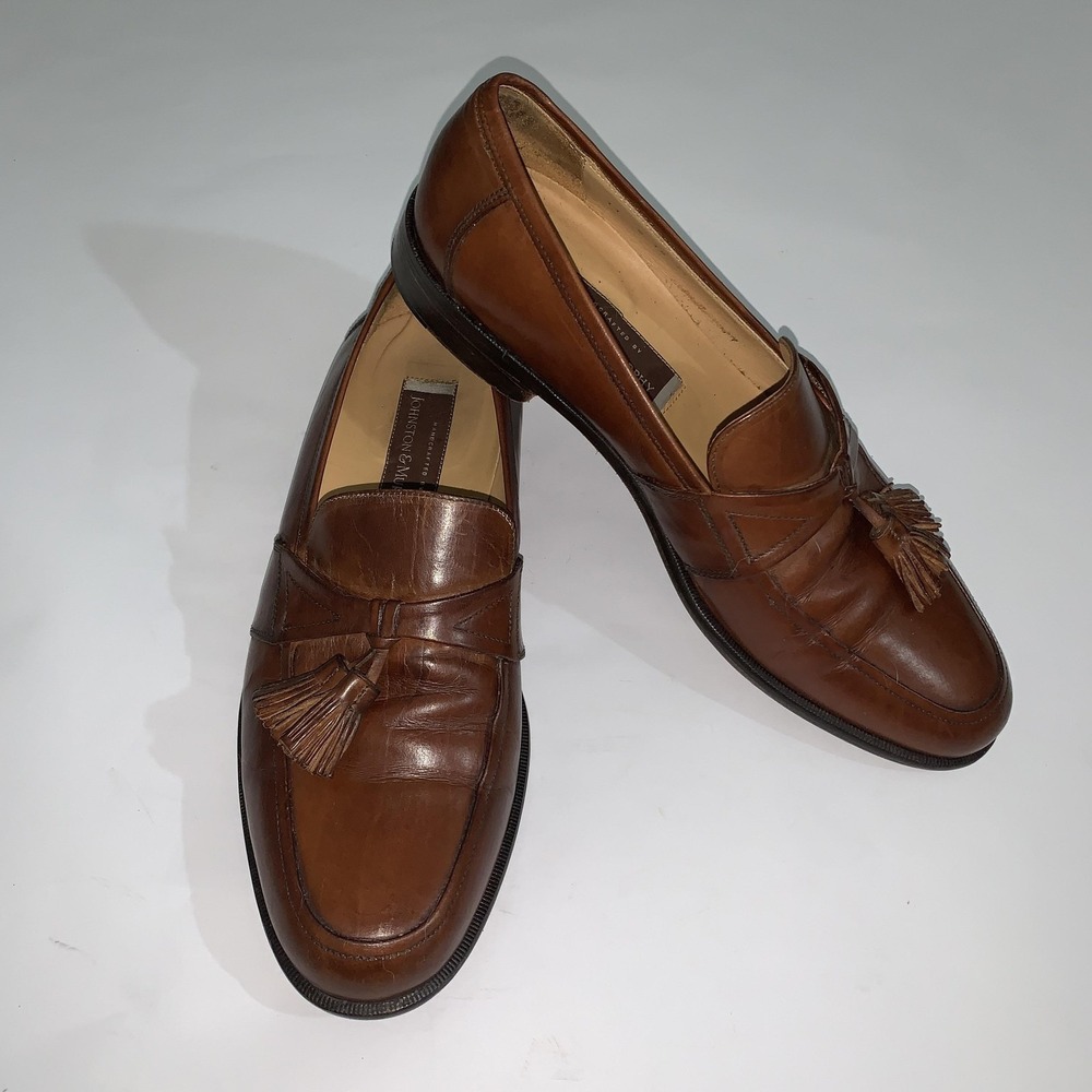 Johnston & Murphy Shoes Mens Size 11 M Brown Leather Tassel Loafers Dress 1346